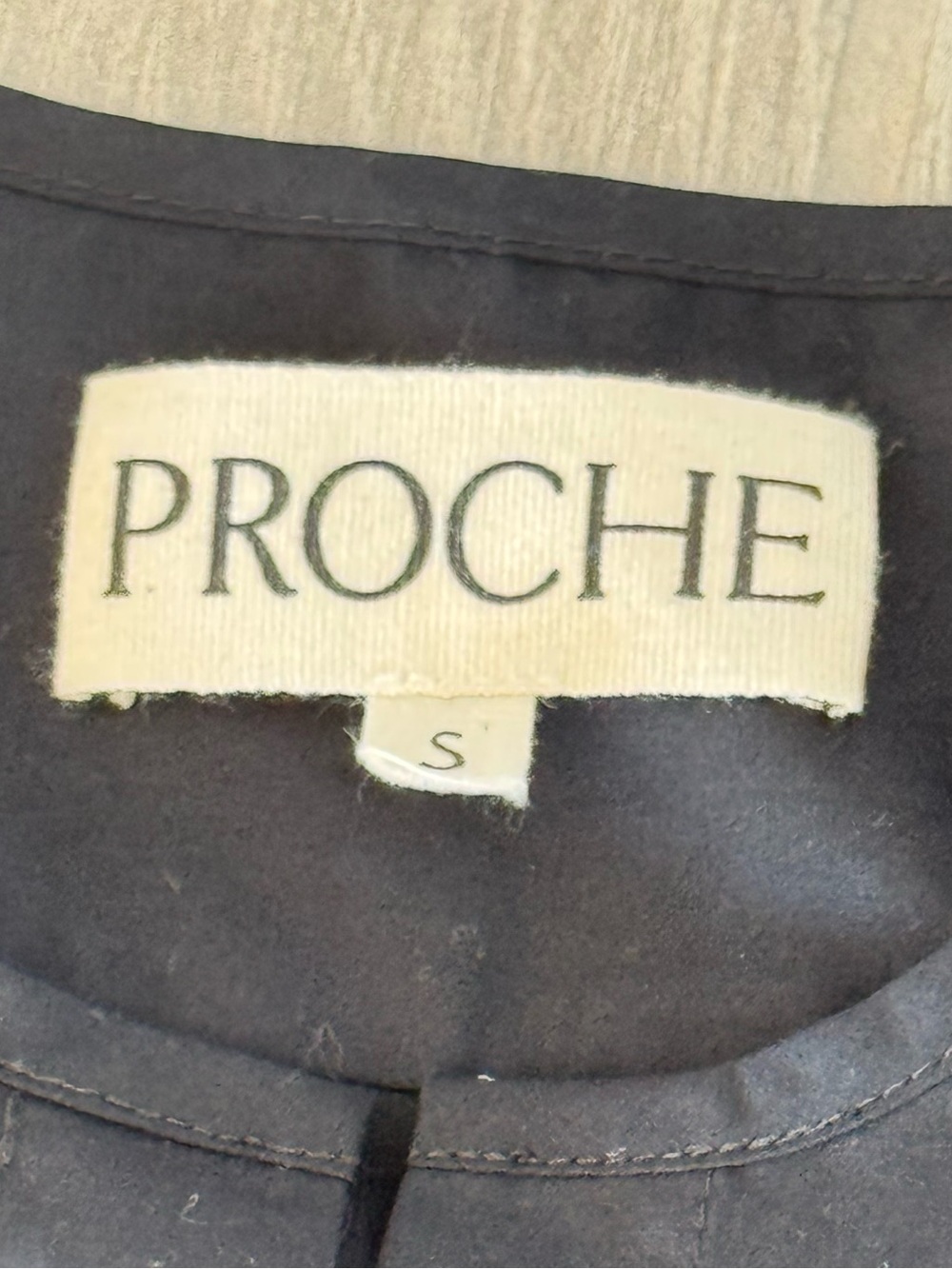Proche 100% Cotton Poplin Button Down Black Shirt Size Small Vguc — image 2 of 3